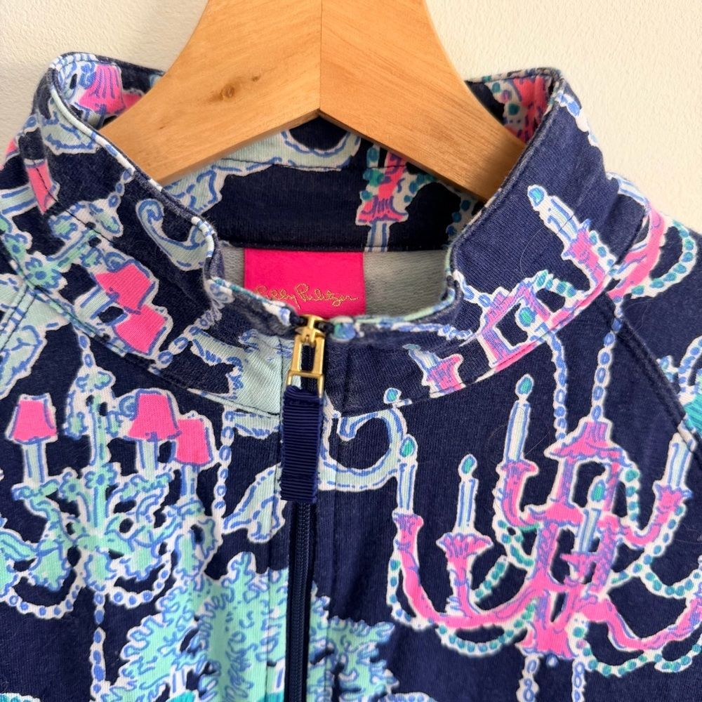 Lilly Pulitzer Captain Popover Monkey Trouble Print Half Zip Girls XL 12 14 - Picture 6 of 9